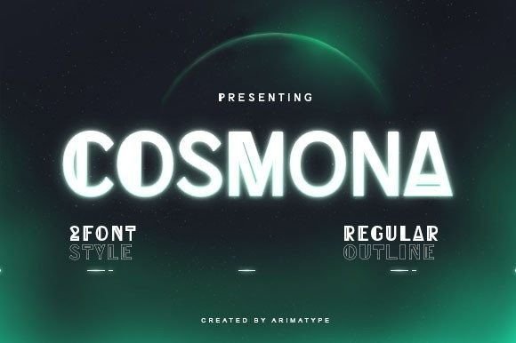 Cosmona: A Bold Retro Neon Display Font for Crafters