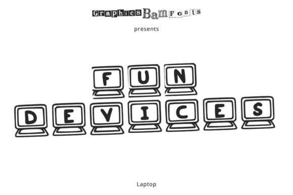 Fun Devices Laptop: A Playful Display Font for Crafters