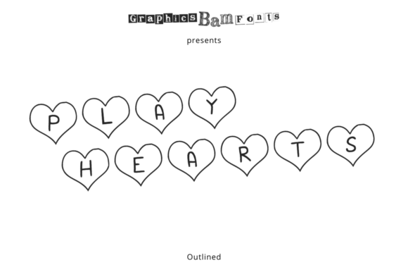Play Hearts Outlined Font for Handmade Love & Craft Projects